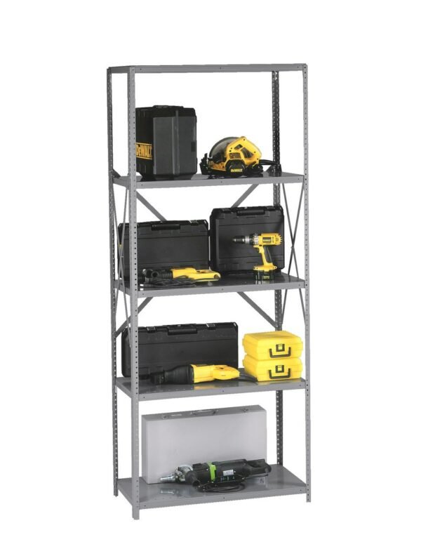 Tennsco (QO5-4812S) 5 Shelf Q-Line Shelving Open Starter Unit - 22 Gauge - QO5-4812S - 48"w x 12"d x 87"h