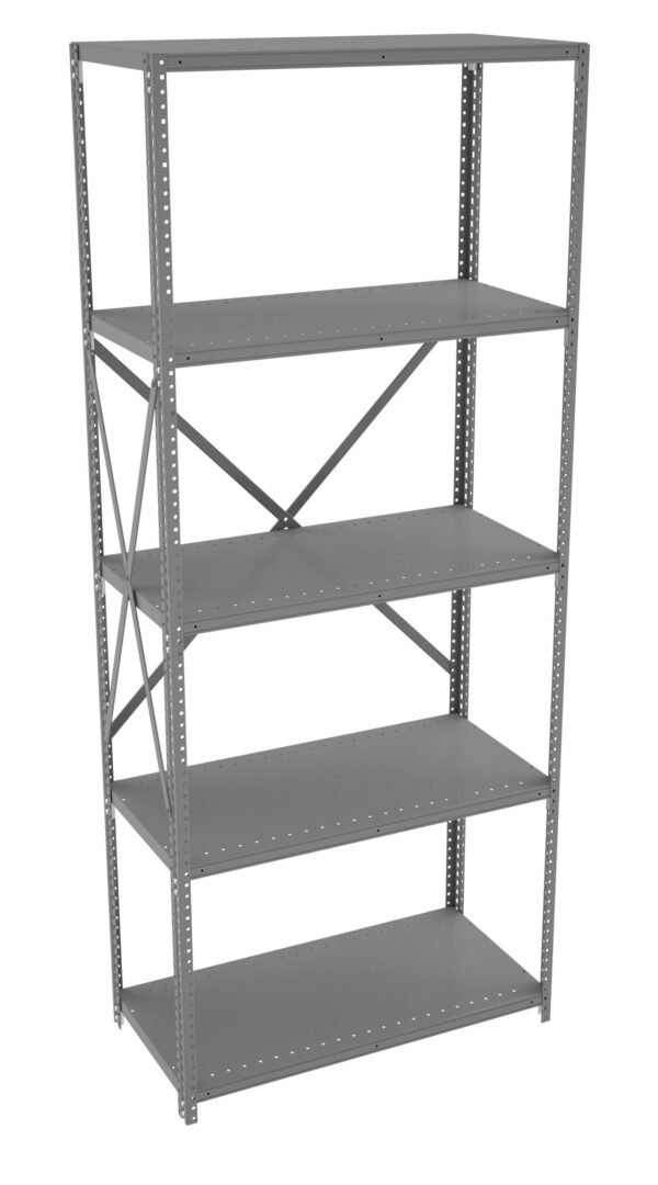 Tennsco (QO5-3618A) 5 Shelf Q-Line Shelving Open Adder Unit - 22 Gauge