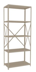 Tennsco (QOH5-3618S) 5 Shelf Q-Line Shelving Open Starter Unit - 20 Gauge - QOH5-3618S - 36"w x 18"d x 87"h - Image 2
