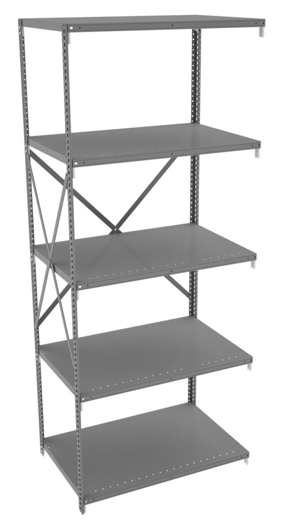 Tennsco (QO5-3612AB) 5 Shelf Q-Line Shelving Open Adder Unit - 22 Gauge (Copy)