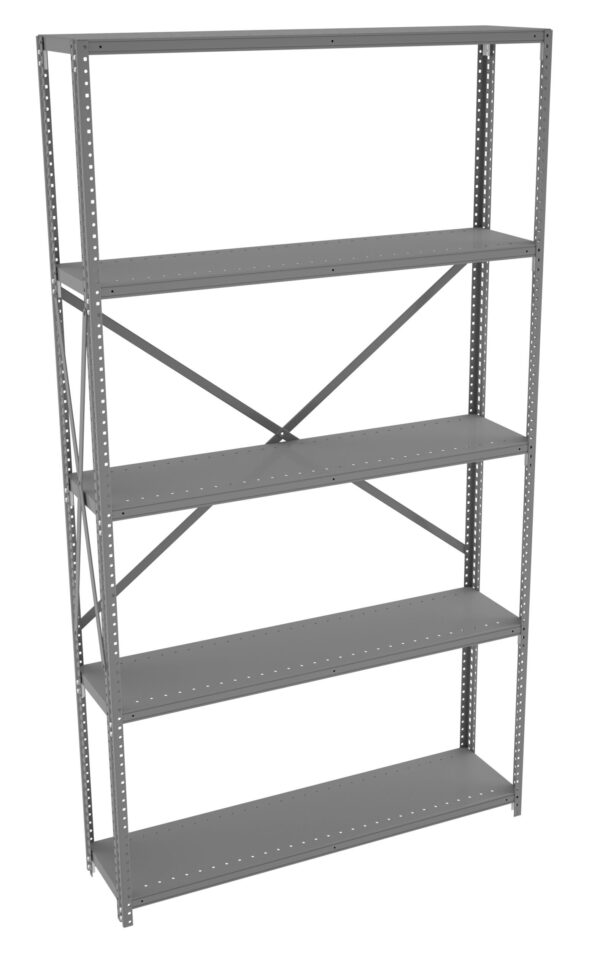 Tennsco (QO5-4812A) 5 Shelf Q-Line Shelving Open Adder Unit - 22 Gauge