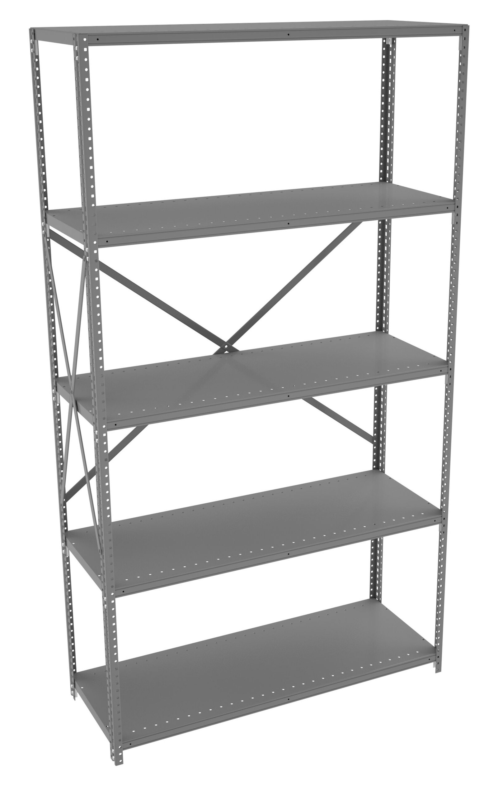QO5-4818A-scaled-1.jpg Tennsco (QOH5-4818A) 5 Shelf Q-Line Shelving Open Adder Unit - 20 Gauge - Image 1