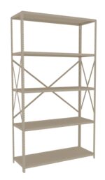 Tennsco (QO5-4818S) 5 Shelf Q-Line Shelving Open Starter Unit - 22 Gauge - QO5-4818S - 48"w x 18"d x 87"h - Image 2