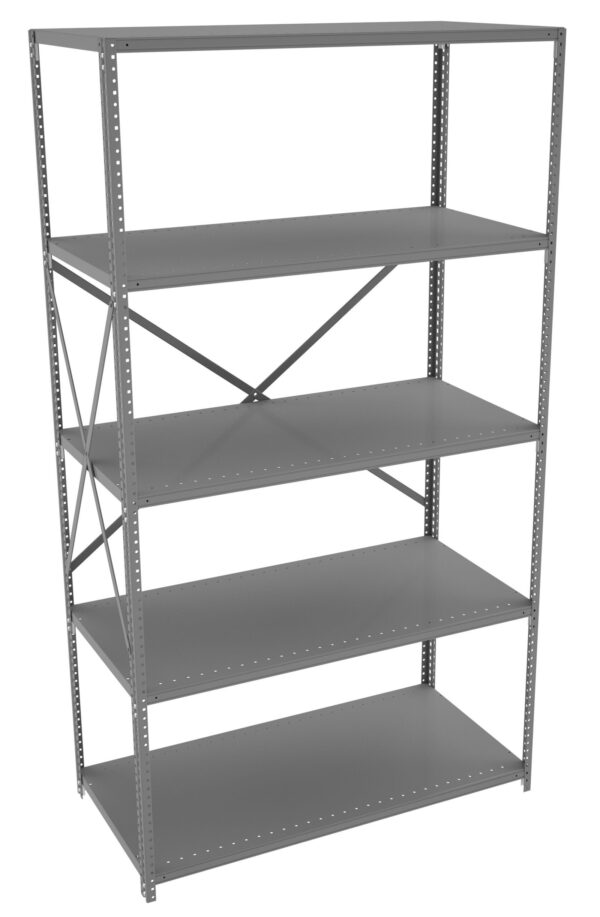 Tennsco (QO5-4824A) 5 Shelf Q-Line Shelving Open Adder Unit - 22 Gauge