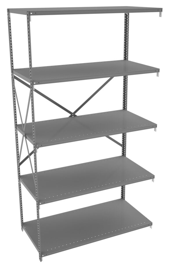 Tennsco (QO5-4824AB) 5 Shelf Q-Line Shelving Open Adder Unit - 22 Gauge