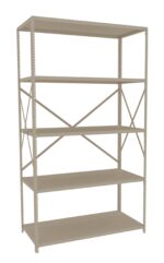 Tennsco (QO5-4824S) 5 Shelf Q-Line Shelving Open Starter Unit - 22 Gauge - QO5-4824S - 48"w x 24"d x 87"h - Image 2