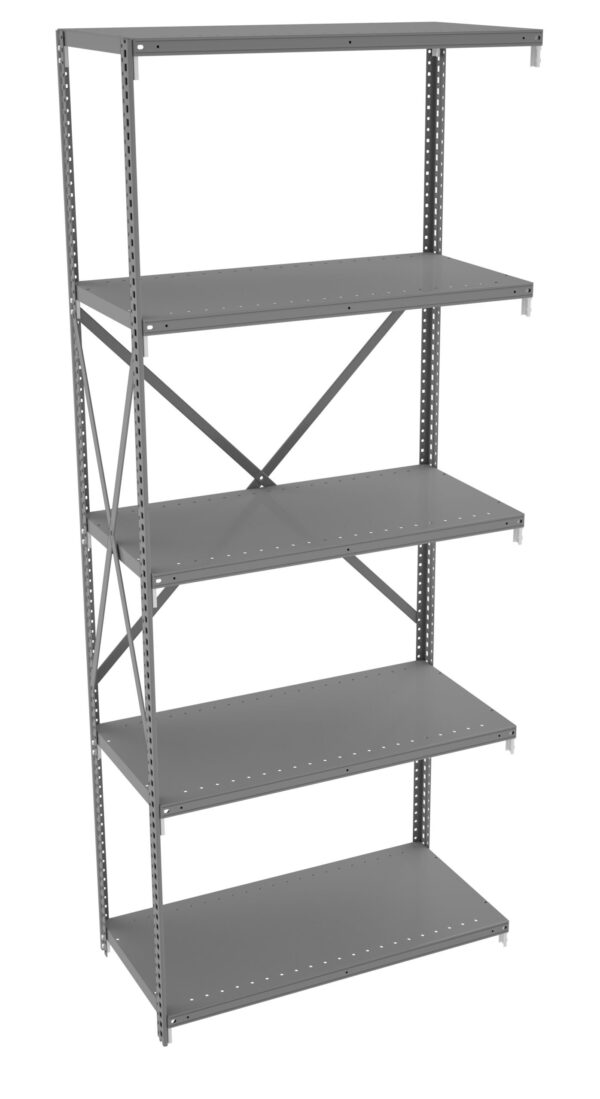 Tennsco (QOH5-3618AB) 5 Shelf Q-Line Shelving Open Adder Unit - 20 Gauge