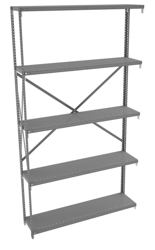 Tennsco (QOH5-4812AB) 5 Shelf Q-Line Shelving Open Adder Unit - 20 Gauge