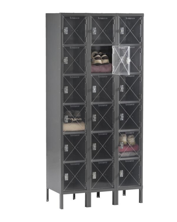 Tennsco (CBL6-121812-3) 6 High C-Thru Box Locker- Three Wide With Legs (Assembled) -CBL6-121812-3