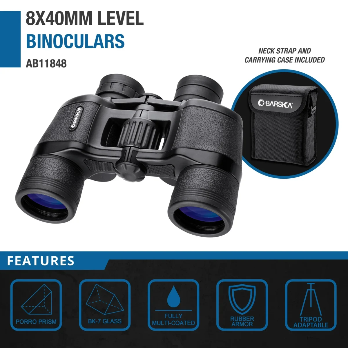 BARSKA (AB12234) 8x40mm Level Binoculars - Image 3