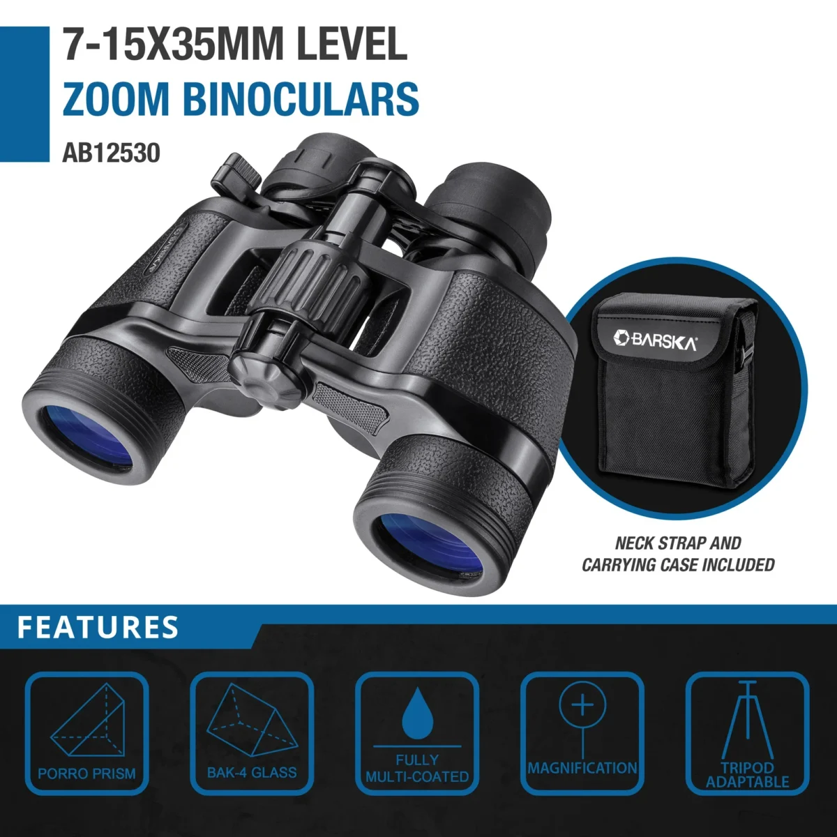 BARSKA (AB12530) 7-15x35mm Level Zoom Binoculars - Image 5