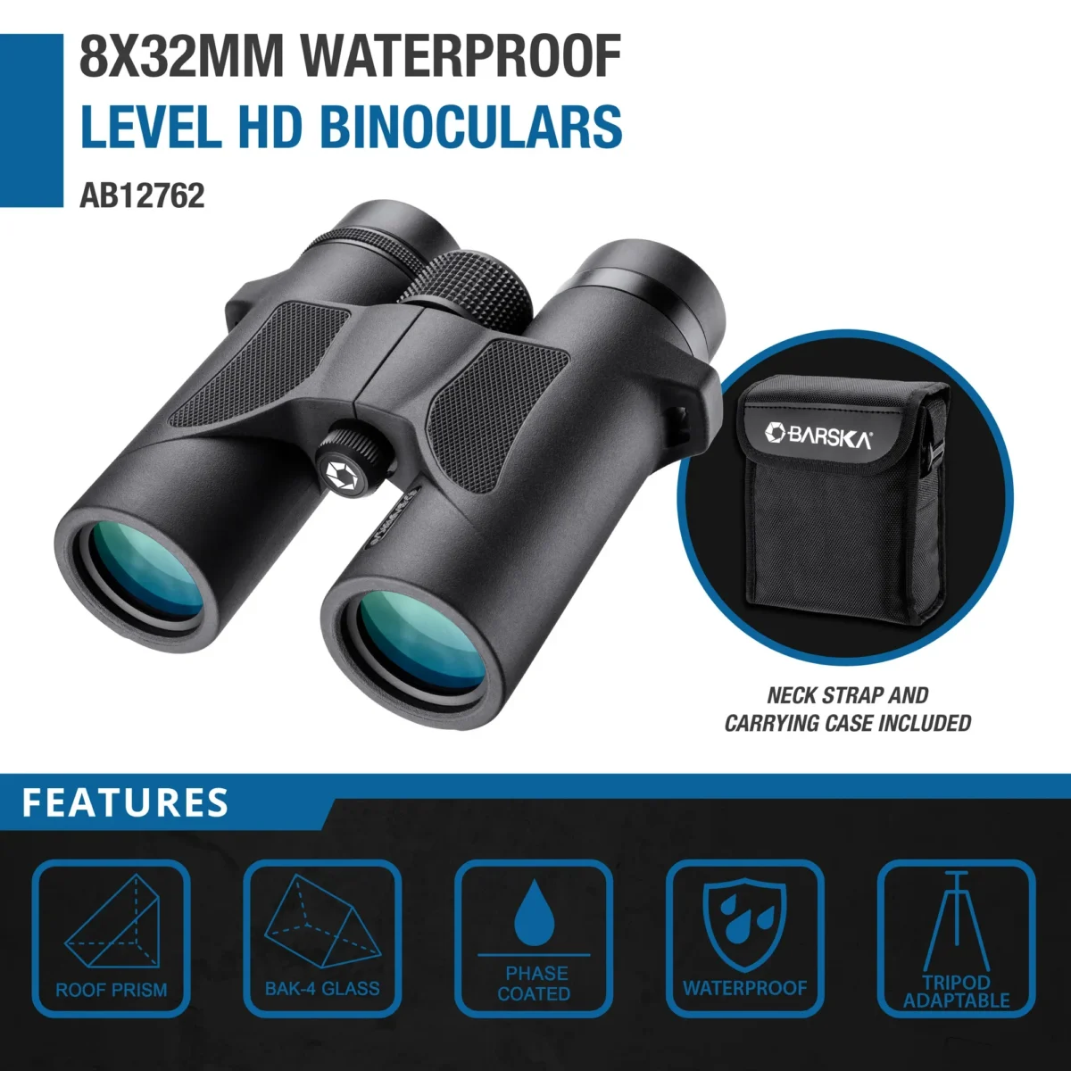 BARSKA (AB12762) 8x32mm Level HD Waterproof Binoculars - Image 5