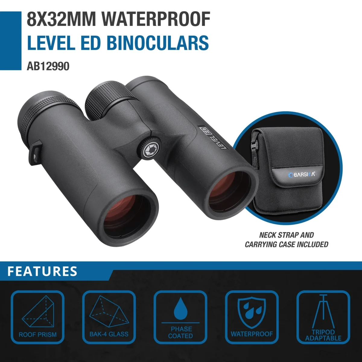 BARSKA (AB12990) 8x32mm Level ED Waterproof Binoculars - Image 5