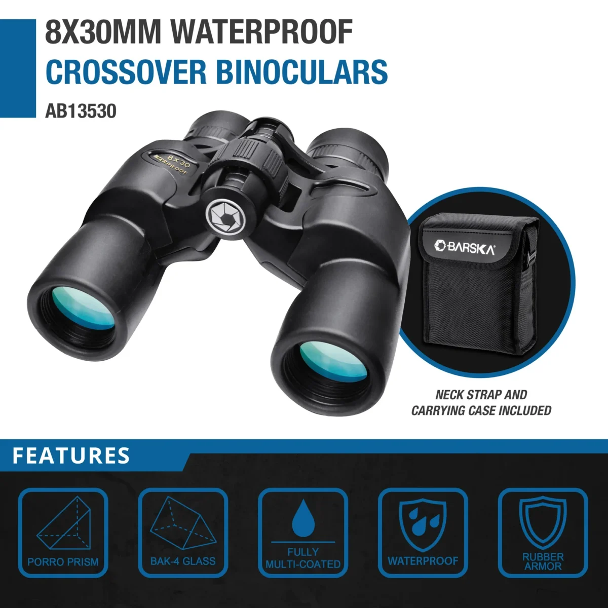 BARSKA (AB13530) 8x30mm Crossover Waterproof Binoculars - Image 3