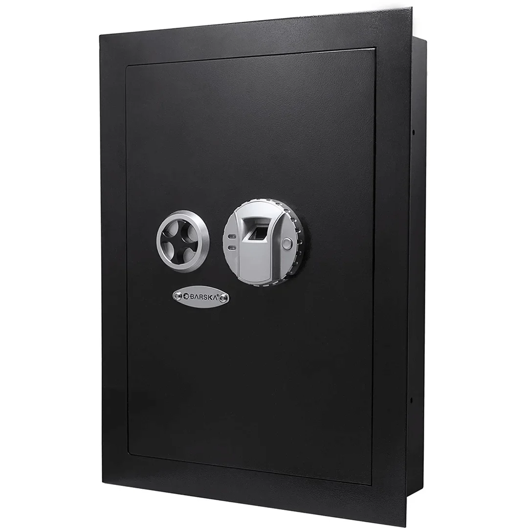 AX12038_1.webp BARSKA (AX13034) 0.52 Cu. ft Black Biometric Wall Safe, Right/Left Opening - Image 1