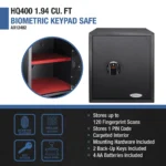 BARSKA (AX12842) HQ400 Biometric Digital Keypad Safe - Image 4