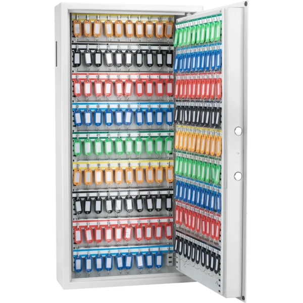 BARSKA (AX13350) 180 Capacity Adjustable Key Cabinet Digital Keypad Wall Safe, White