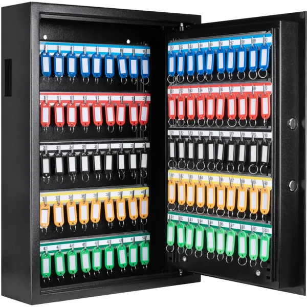 BARSKA (AX13370) 100 Capacity Fixed Position Key Cabinet Digital Keypad Wall Safe, Black