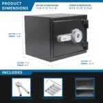 BARSKA (AX13498) 0.75 Cu. ft Biometric Fireproof Security Safe, Black - Image 6