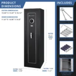 BARSKA (AX13646) 5.51 Cu. ft Quick Access 10 Rifle Biometric Keypad Rifle Safe - Image 6