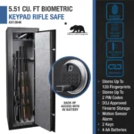 BARSKA (AX13646) 5.51 Cu. ft Quick Access 10 Rifle Biometric Keypad Rifle Safe - Image 5