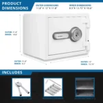 BARSKA (AX13738) 0.75 Cu. ft Biometric Fireproof Security Safe, White - Image 5