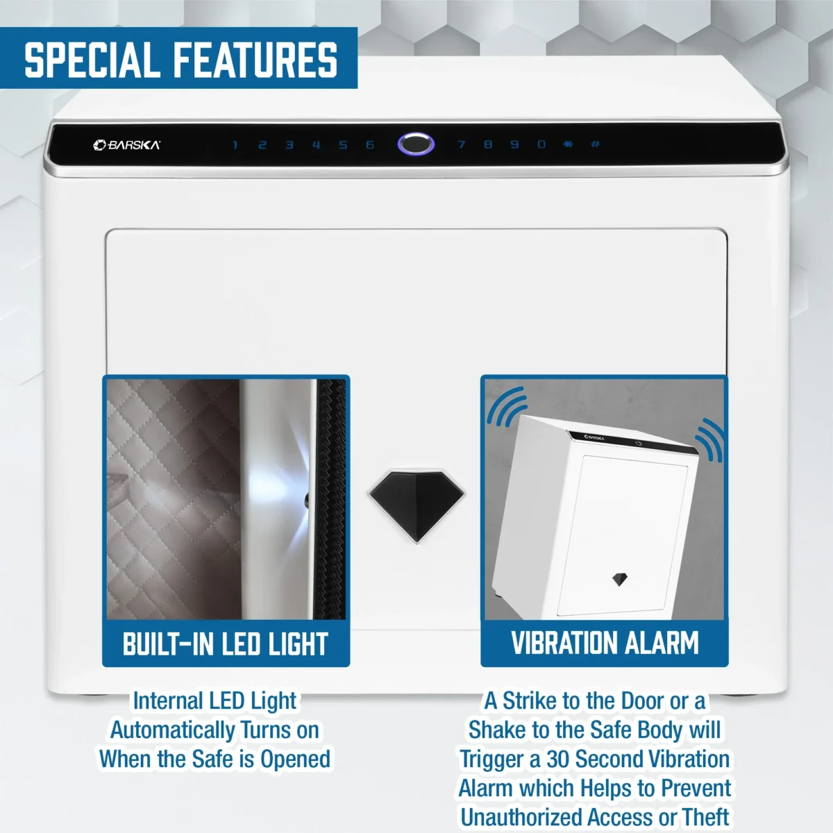 BARSKA (AX13940) Diamond 2.4 Cu. ft Touchscreen Biometric Keypad Security Safe - Image 4
