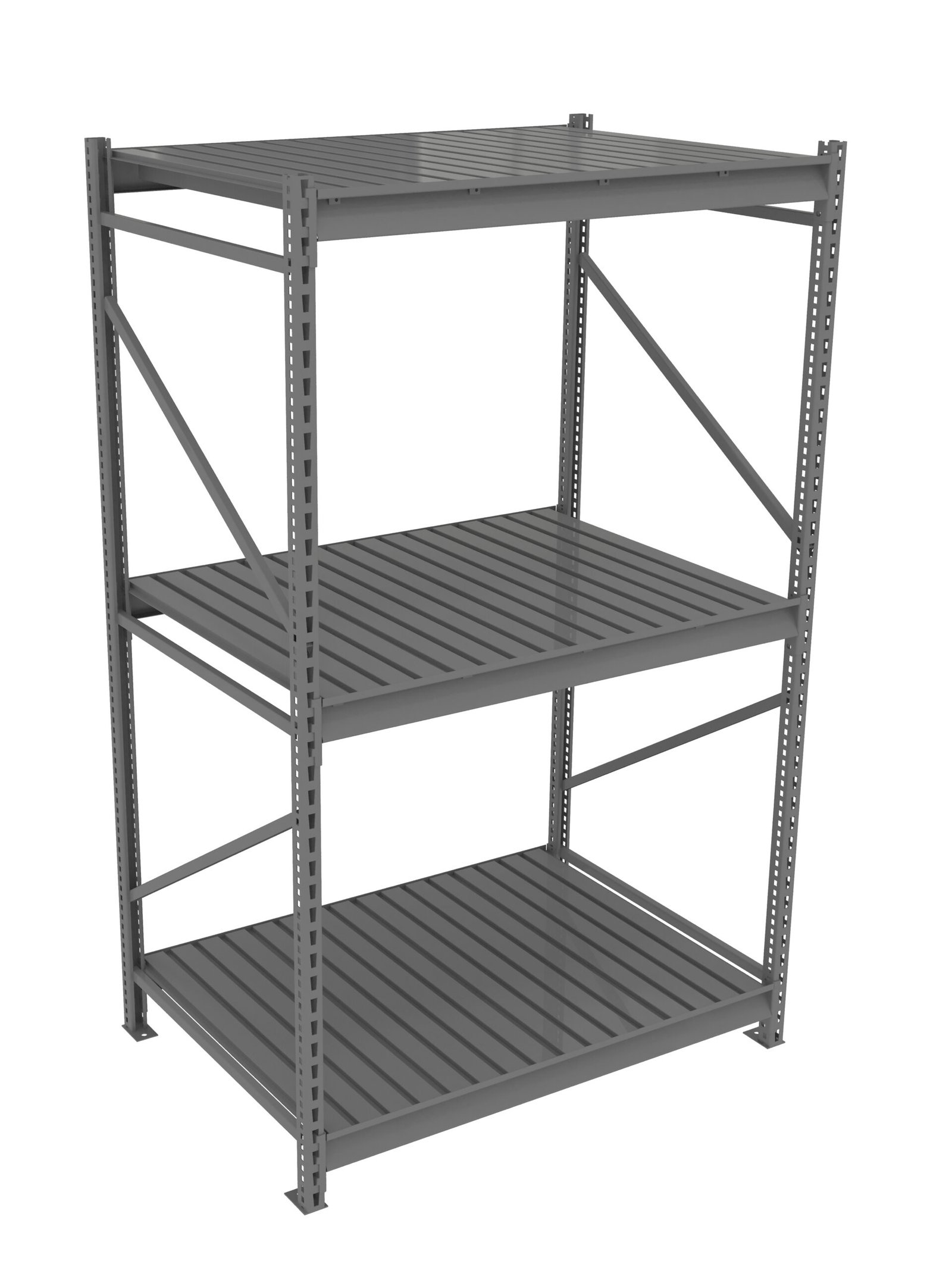 BU-483684CS-scaled-1.jpg Tennsco (BU-483684CS) Bulk Storage Rack Starter Unit With Corrugated Decking - Image 1