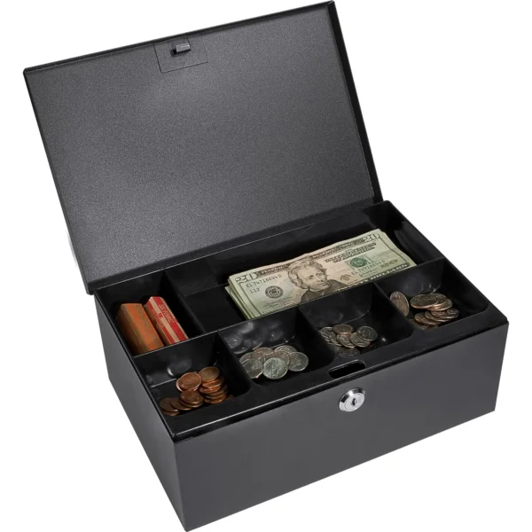 BARSKA (CB11792) Cash Box with Six Compartment Tray with Key Lock