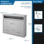 BARSKA (CB13252) Medium Locking Wall Mount Mailbox - Image 3