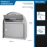 BARSKA (CB13254) Large Locking Wall Mount Mailbox - Image 4