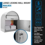 BARSKA (CB13254) Large Locking Wall Mount Mailbox - Image 3