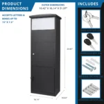 BARSKA (CB13332) MPB-600 Dual Compartment Locking Parcel Box with Package Compartment - Image 4