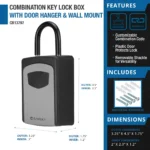BARSKA (CB13797) Combination Key Lock Box with Door Hanger and Wall Mount - Image 5