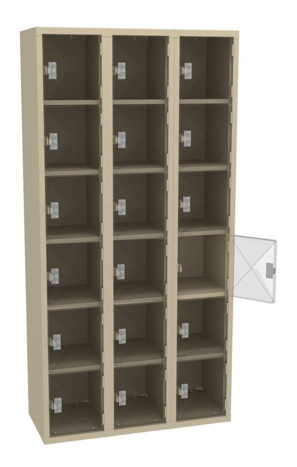 Tennsco (CBL6-121512-C) 6 High C-Thru Box Locker- Three Wide, No Legs (Assembled) - CBL6-121512-C