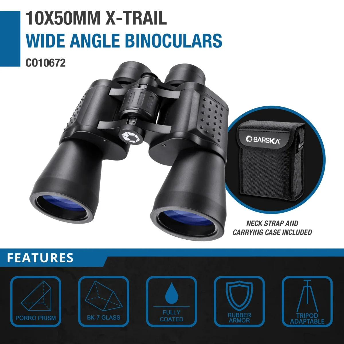 BARSKA (CO10672) 10x50mm X-Trail Wide Angle Binoculars - Image 2