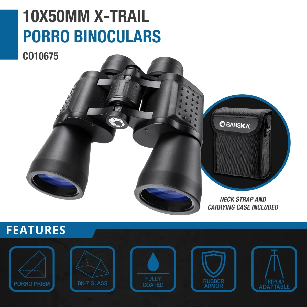 BARSKA (CO10675) 12x50 X-Trail Porro Binoculars - Image 2