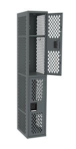 Tennsco (VDL-121836-A) Double Tier Ventilated Locker - One Wide ,No Legs (Assembled) - VDL-121836-A