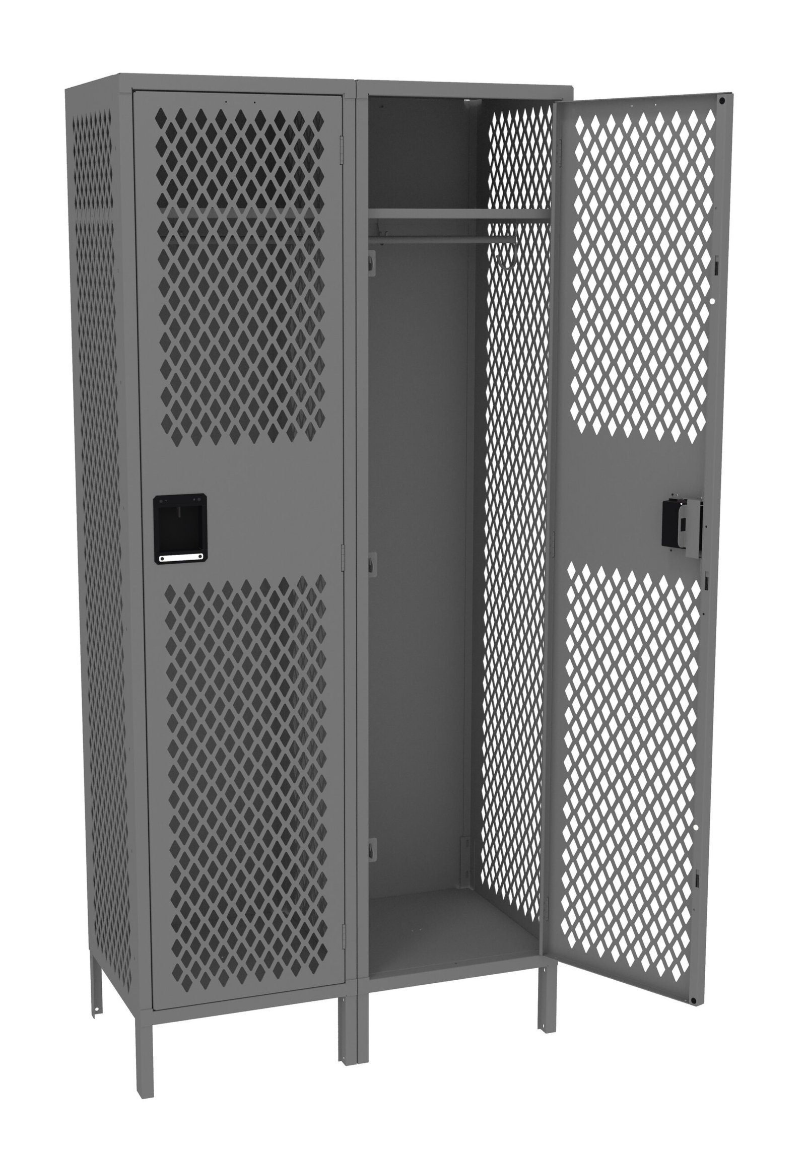 VSL-181872-2-MGY__43165-scaled-1.jpg Tennsco (VSL-181872-2) Single Tier Ventilated Locker - Two Wide With Legs (Assembled) - VSL-181872-2 - Image 1