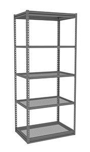 Tennsco (ZM7-3624S-5PD) Z-Line Perforated Steel Shelving Starter Unit -ZM7-3624S-5PD - 36"w x 24"d x 84"h