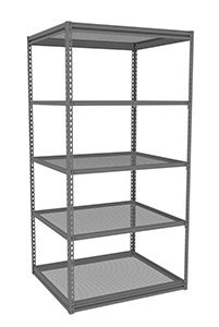 Tennsco (ZM7-4236S-5PD) Z-Line Perforated Steel Shelving Starter Unit -ZM7-4236S-5PD - 42"w x 36"d x 84"h