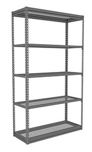 TENNSCO (ZM7-4818S-5PD)Z-Line Perforated Steel Shelving Starter Unit -ZM7-4818S-5PD- 48"w x 18"d x 84"h