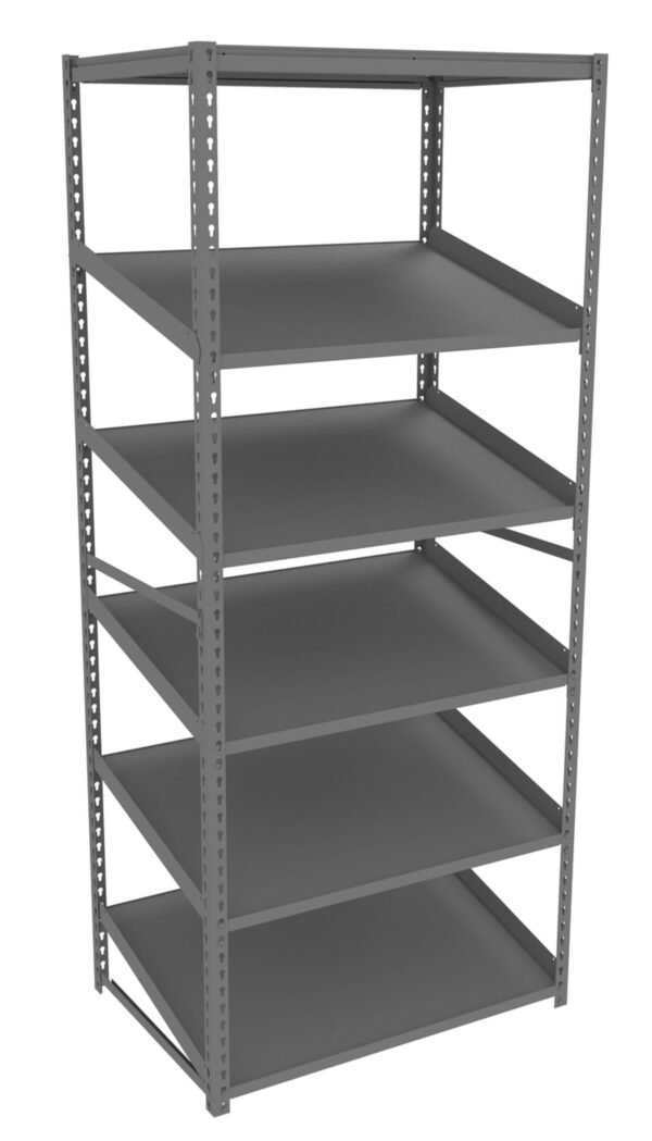 Tennsco (ZT7-3624S-5) Z-Line Sloped Shelving Starter Unit - 5 Levels - ZT7-3624S-5- 36"w x 24"d x 84"h