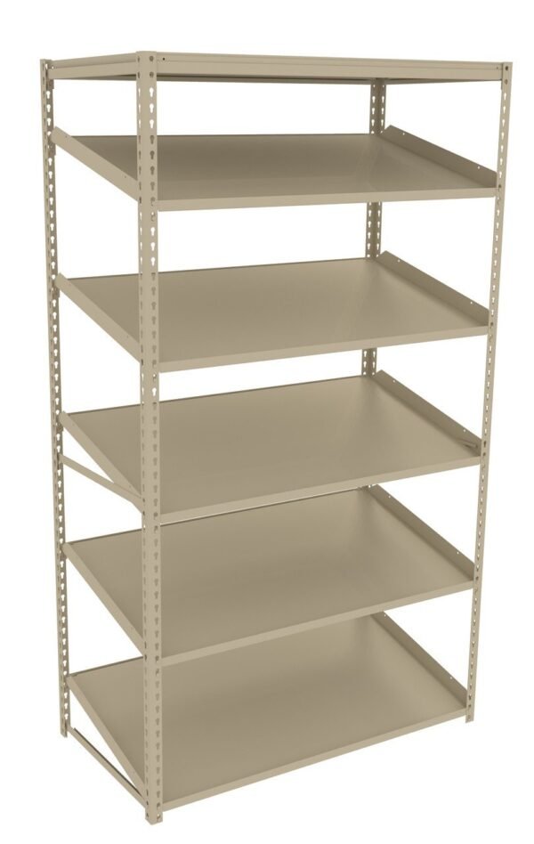 Tennsco (ZT7-4824S-5) Z-Line Sloped Shelving Starter Unit - 5 Levels -ZT7-4824S-5 - 48"w x 24"d x 84"h