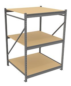 Tennsco (BU-484872PS) Bulk Storage Rack Starter Unit With Particleboard Decking - BU-484872PS -48"w x 48"d x 72"h