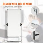 VEVOR Rolling Magnetic Whiteboard, Double-sided Mobile Whiteboard 24x48 Inches, Adjustable Height Dry Erase Board with Wheels, 1 Magnetic Erase & 3 Dry Erase Markers & Movable Tray for Office School - Image 8