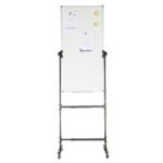 VEVOR Rolling Magnetic Whiteboard, Double-sided Mobile Whiteboard 24x48 Inches, Adjustable Height Dry Erase Board with Wheels, 1 Magnetic Erase & 3 Dry Erase Markers & Movable Tray for Office School - Image 4