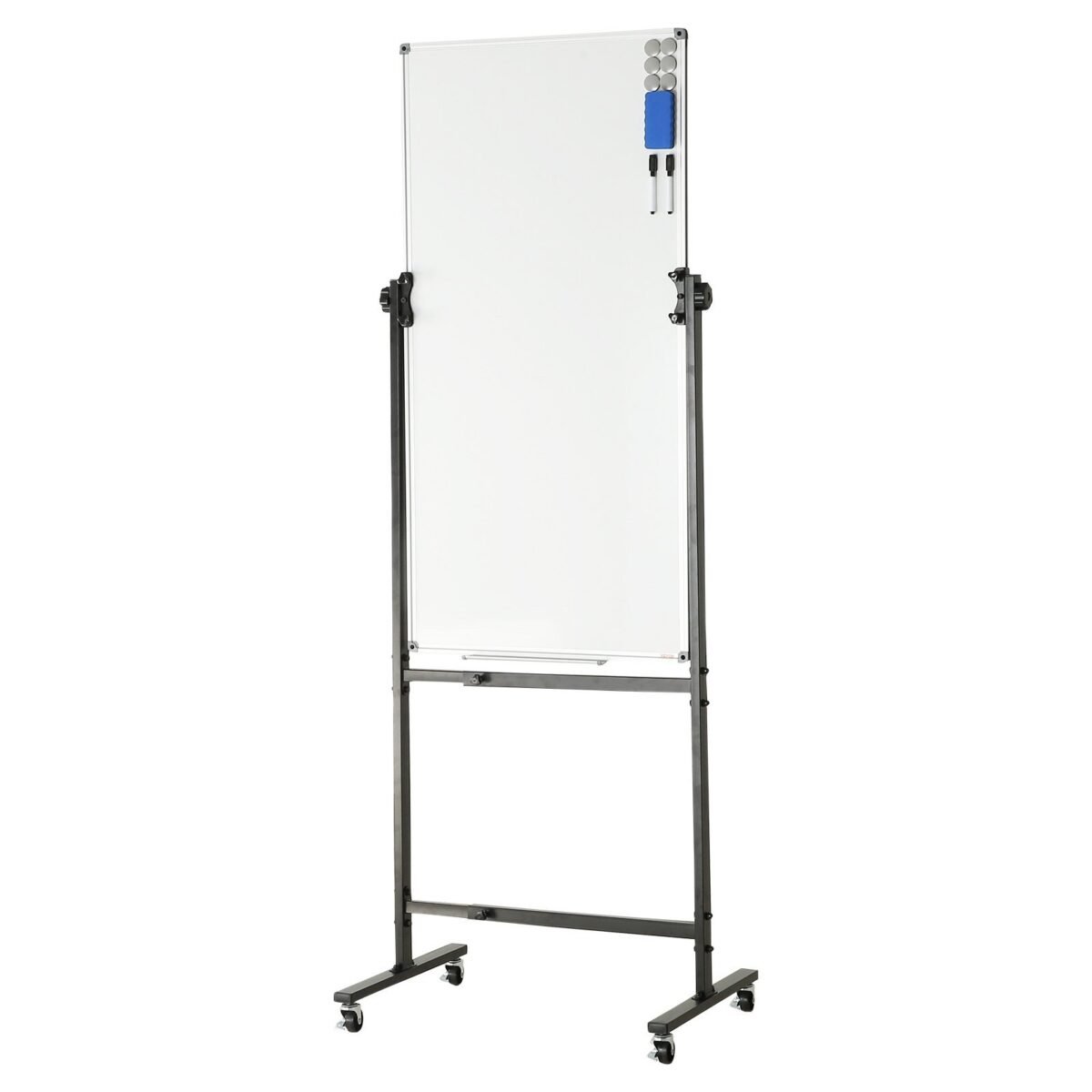 VEVOR Rolling Magnetic Whiteboard, Double-sided Mobile Whiteboard 24x48 Inches, Adjustable Height Dry Erase Board with Wheels, 1 Magnetic Erase & 3 Dry Erase Markers & Movable Tray for Office School - Image 5