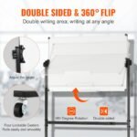 VEVOR Rolling Magnetic Whiteboard, Double-sided Mobile Whiteboard 36x24 Inches, Adjustable Height Dry Erase Board with Wheels, 1 Magnetic Erase & 3 Dry Erase Markers & Movable Tray Office, School - Image 11