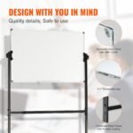 VEVOR Rolling Magnetic Whiteboard, Double-sided Mobile Whiteboard 36x24 Inches, Adjustable Height Dry Erase Board with Wheels, 1 Magnetic Erase & 3 Dry Erase Markers & Movable Tray Office, School - Image 8